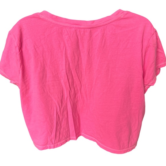 FOREVER 21 Neon/Hot Pink Cropped Tee - Picture 4 of 7